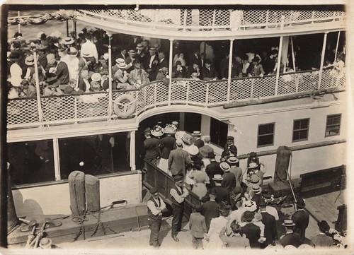 Paddle steamer boat dock 1910 - dock,